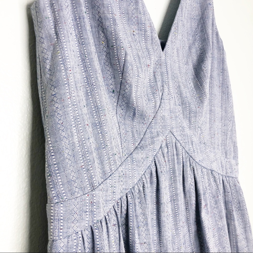 Color Block Blue Stripe Sleeveless V-Neck Mini Dress Women’s Size Small NWT - Picture 3 of 15